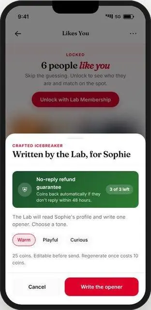 Dating Lab Crafted opener screen