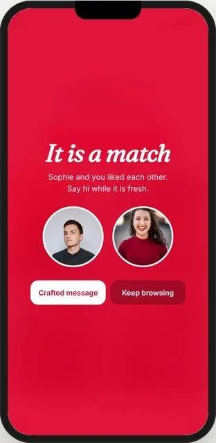 Dating Lab match screen